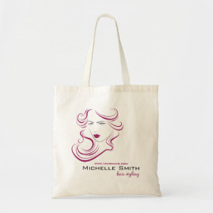 Een mooi meisjespictogram paars haar Hairstyling-m Tote Bag
