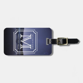 Een mooi monogram, eenvoudig landschap bagagelabel