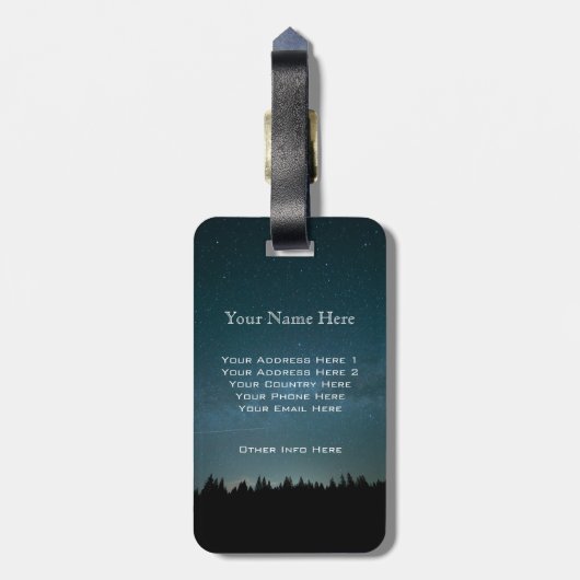 Een mooi monogram, eenvoudig landschap bagagelabel (Achterkant verticaal)