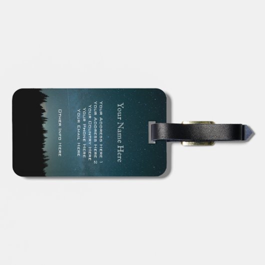 Een mooi monogram, eenvoudig landschap bagagelabel (Achterkant horizontaal)