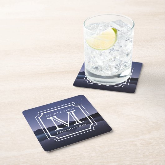 Een mooi monogram, eenvoudig landschap kartonnen onderzetters (Insitu)