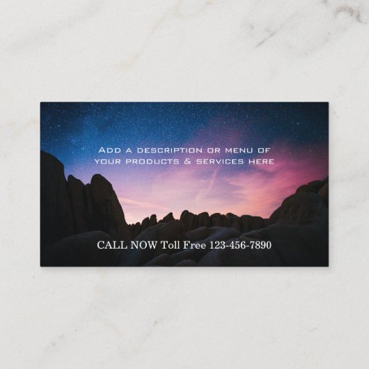 Een mooi monogram, eenvoudig landschap visitekaartje (Achterkant)