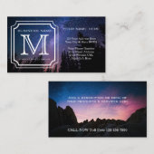 Een mooi monogram, eenvoudig landschap visitekaartje (Voorkant / Achterkant)