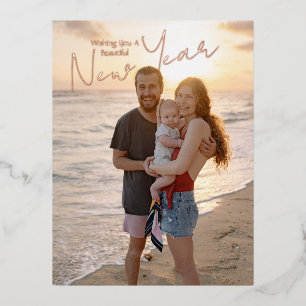 Een mooi nieuwjaarsfoto voor jou folie feestdagen briefkaart