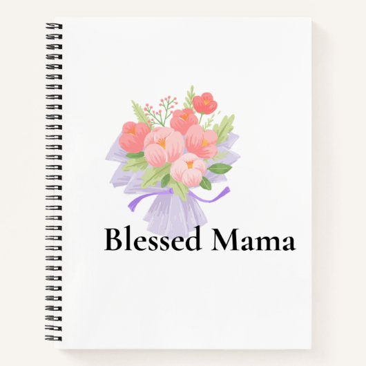 Een mooi ontworpen “Blessed Mama” notitieboek (Voorkant)