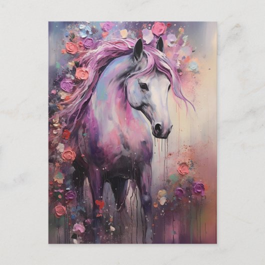 Een mooi Paars paard Briefkaart (Voorkant)