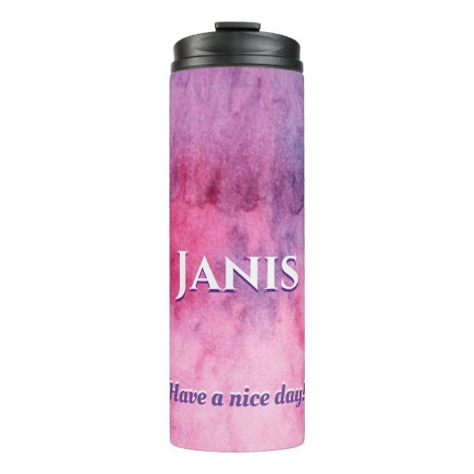 Een mooi Paars roze vormgeving op een dag Thermosbeker (Voorkant)