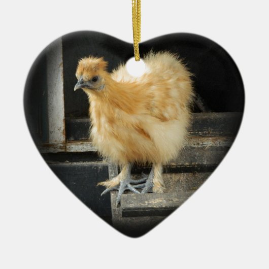 een mooi Silkie Bantam Chicken afbeelding. Keramisch Ornament (Voorkant)