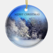 Een mooi sneeuwafbeelding keramisch ornament (Voorkant)