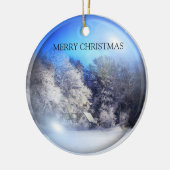 Een mooi sneeuwafbeelding keramisch ornament (Links)