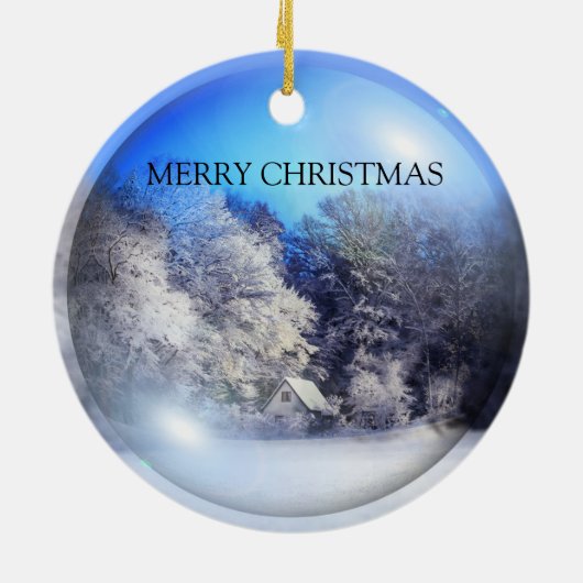 Een mooi sneeuwafbeelding keramisch ornament (Achterkant)