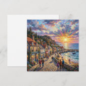 Een mooi strand dorpsbordes bij zonsondergang (Voorkant / Achterkant)