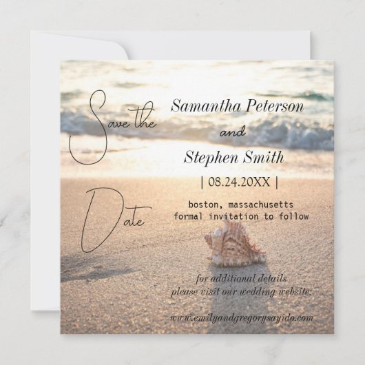 Een mooi strand op de Seychellen, je afbeelding re Save The Date (Voorkant)