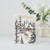 Een mooi vintage kerst Kaart Design (Staand voorkant)