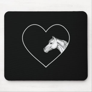 Een mooi wit paard om meisjes het hart van muismat