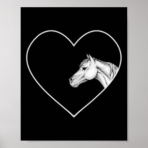 Een mooi wit paard om meisjes het hart van poster