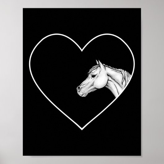 Een mooi wit paard om meisjes het hart van poster (Voorkant)