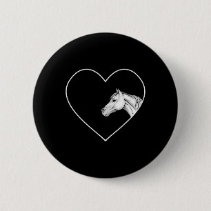 Een mooi wit paard om meisjes het hart van ronde button 5,7 cm