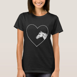 Een mooi wit paard om meisjes het hart van t-shirt