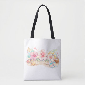 Een mooi zomerdessin geïnspireerd door bloemen tote bag