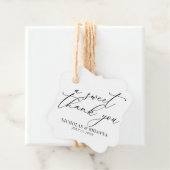 Een mooi, zwart en wit, klassieke bruiloft bedankjes labels (In situ)