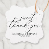 Een mooi, zwart en wit, klassieke bruiloft bedankjes labels (Achterkant)