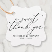 Een mooi, zwart en wit, klassieke bruiloft bedankjes labels (Voorkant)