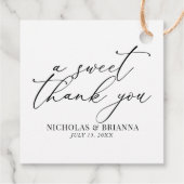 Een mooi, zwart en wit, klassieke bruiloft bedankjes labels (Achterkant)