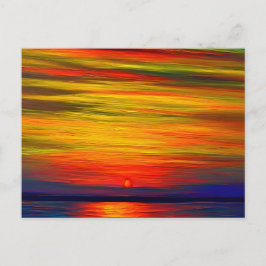 Een mooie abstracte zonsondergang over de oceaan briefkaart