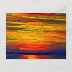 Een mooie abstracte zonsondergang over de oceaan briefkaart