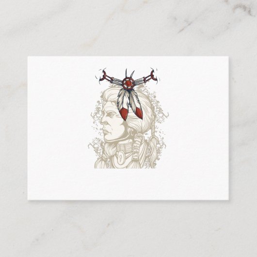 een mooie amerikaanse en gevederde halsketting visitekaartje (Voorkant)