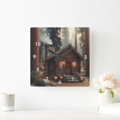 Een mooie Antiek blokhut in de Bossen Vierkante Klok (Huis)