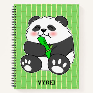 Een Mooie Baby Panda Die Bamboestengel Eet Notitieboek
