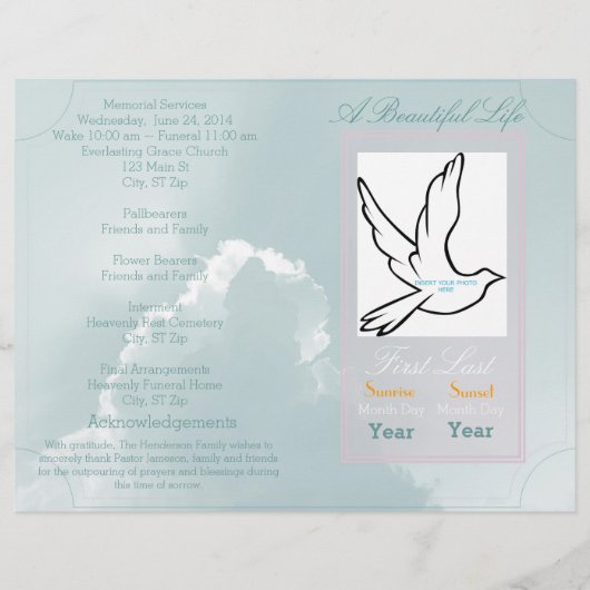 Een mooie begrafenis van het Leven programma, één (Voorkant)