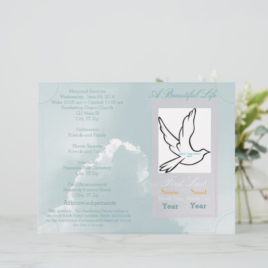 Een mooie begrafenis van het Leven programma, één  (Staand voorkant)