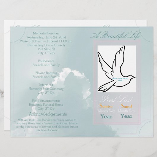 Een mooie begrafenis van het Leven programma, één  (Voorkant / Achterkant)