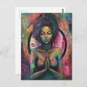 Een mooie biddende vrouw briefkaart (Voorkant / Achterkant)