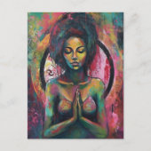 Een mooie biddende vrouw briefkaart (Voorkant)