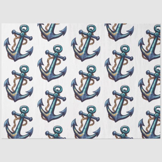 Een mooie blauwe nautische serie ontwerp 11 tissuepapier (Voorkant)