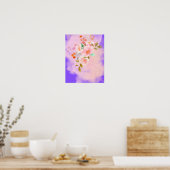 Een mooie bloem poster borstel stijl (Keuken)