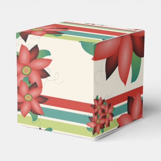 Een mooie bloemrijke papieren hart chocolade gunst bedankdoosjes (Achterkant)