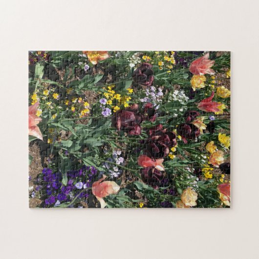 Een mooie bloemtuin legpuzzel (Horizontaal)