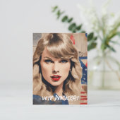 Een mooie blonde vrouw stemmen Democrat Collage Briefkaart (Staand voorkant)