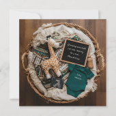 Een mooie boho  zwangerschapsaankondiging feestdagenkaart (Voorkant)