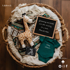 Een mooie boho  zwangerschapsaankondiging feestdagenkaart