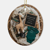 Een mooie boho  zwangerschapsaankondiging keramisch ornament (Links)