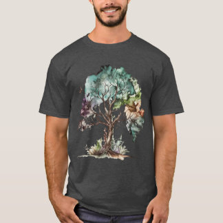 Een mooie boom des levens ontwerp in koele waterve t-shirt