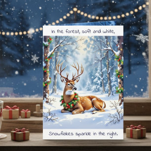Een Mooie Bosherten Festieve Kerst Gedicht Kaart