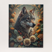 Een mooie boswolf legpuzzel (Verticaal)