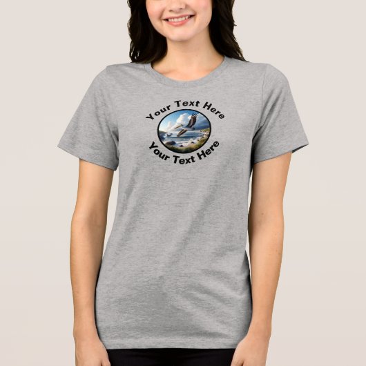 Een mooie bruine pelikaan met aangepaste tekst Tri-Blend shirt (Voorkant)